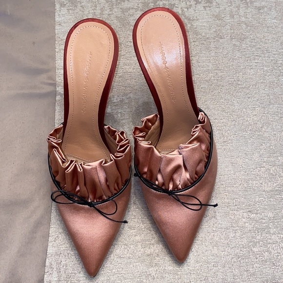 Marco De Vincenzo Satin Ruffle Mules - Picture 4 of 7